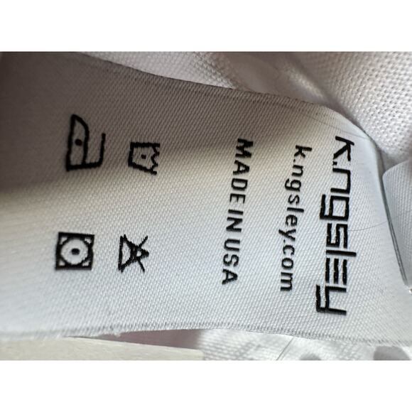 K.NGSLEY Vincent White V-Back Button Up Shirt - Size Small (new) - Picture 9 of 9